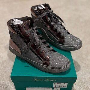 NWT Lauren Lorraine Skippy Pewter High-Top Sneakers